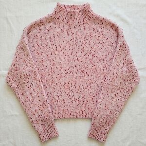 LC Lauren Conrad Pink Speckled Mock Neck Sweater Women's Large #255